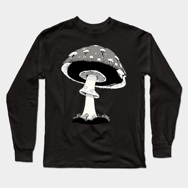 Recursive Mushroom with Mushrooms on It Long Sleeve T-Shirt by CursedContent